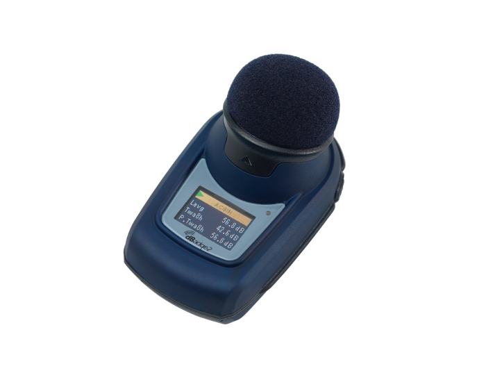 Casella's dBadge2 personal noise dosimeter; dbadge2 angle no clips